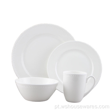 Jantar de porcelana conjunto branco óssea conjunto de utensílios